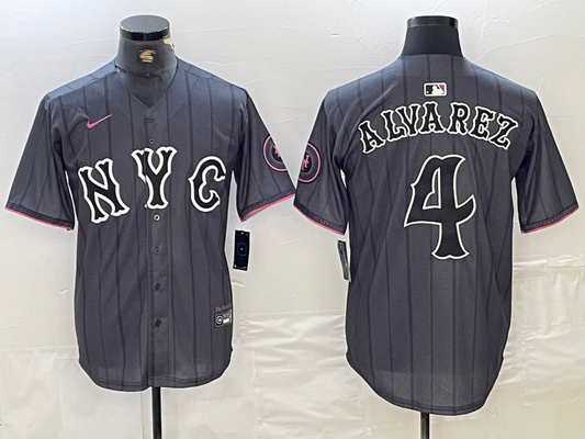 Men's New York Mets Francisco Alvarez #4 Graphite 2024 City Connect Limited Player Jersey1