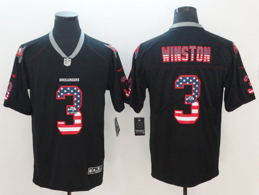 Men's Tampa Bay Buccaneers Jameis Winston #3 Black Alternate Game Jersey1