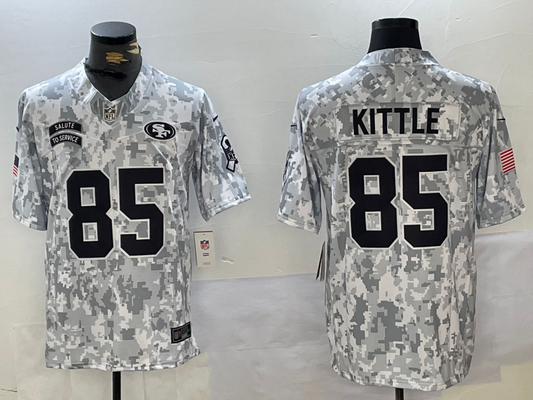 Men's San Francisco 49ers George Kittle #85 Arctic Camo 2024 Salute to Service Limited Jersey1