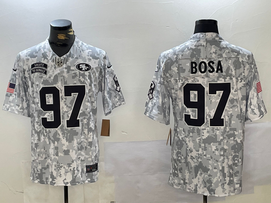 Men's San Francisco 49ers Nick Bosa #97 Arctic Camo 2024 Salute to Service Limited Jersey1
