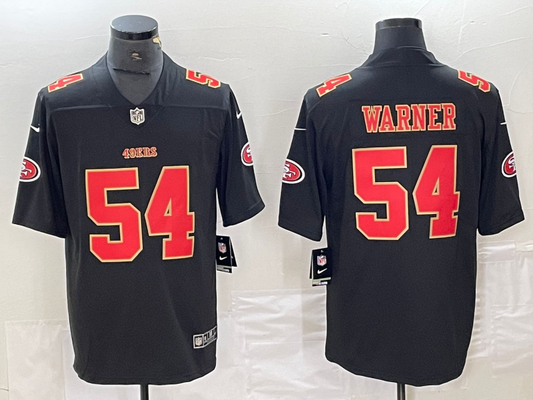 Men's San Francisco 49ers Fred Warner #54 Black Fashion Game Jersey1
