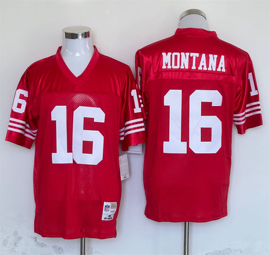 Men's San Francisco 49ers Joe Montana  Scarlet Legacy Replica Player Jersey1