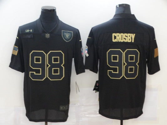 Men's Las Vegas Raiders Maxx Crosby Black 2020 Salute To Service Limited Jersey1