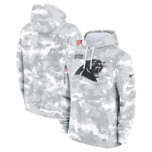Men's Carolina Panthers Arctic Camo 2024 Salute to Service Club Fleece Pullover Hoodie1