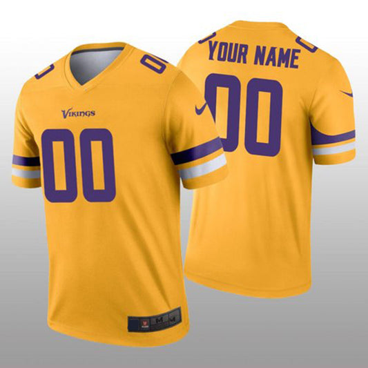 Custom1 Minnesota Vikings Gold Inverted Legend Jersey1 Stitched Jerseys Football Jerseys