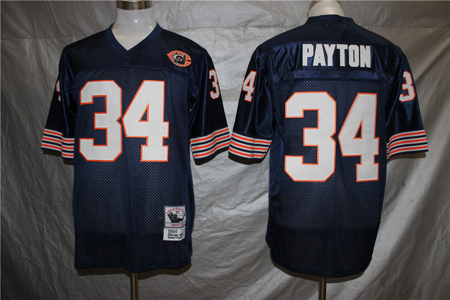 Men's Chicago Bears Walter Payton  Navy Legacy Replica Player Jersey1
