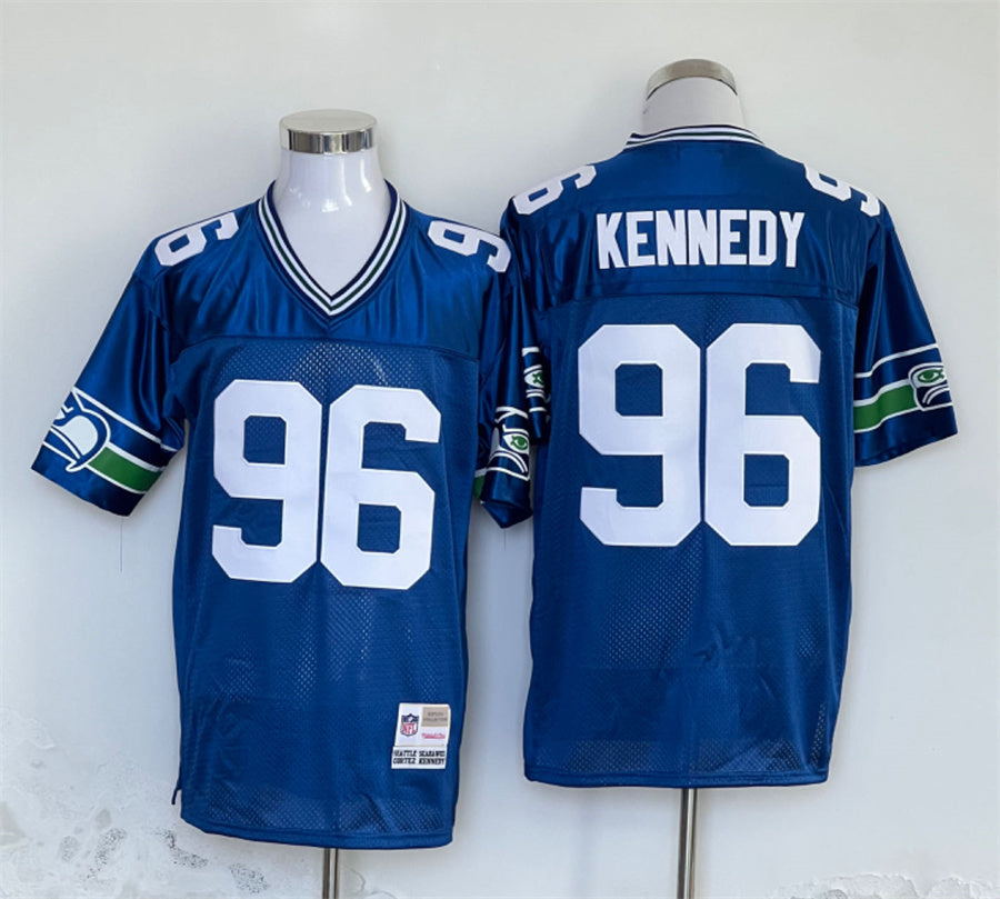 Men's Seattle Seahawks Cortez Kennedy  Royal Legacy Replica Jersey1