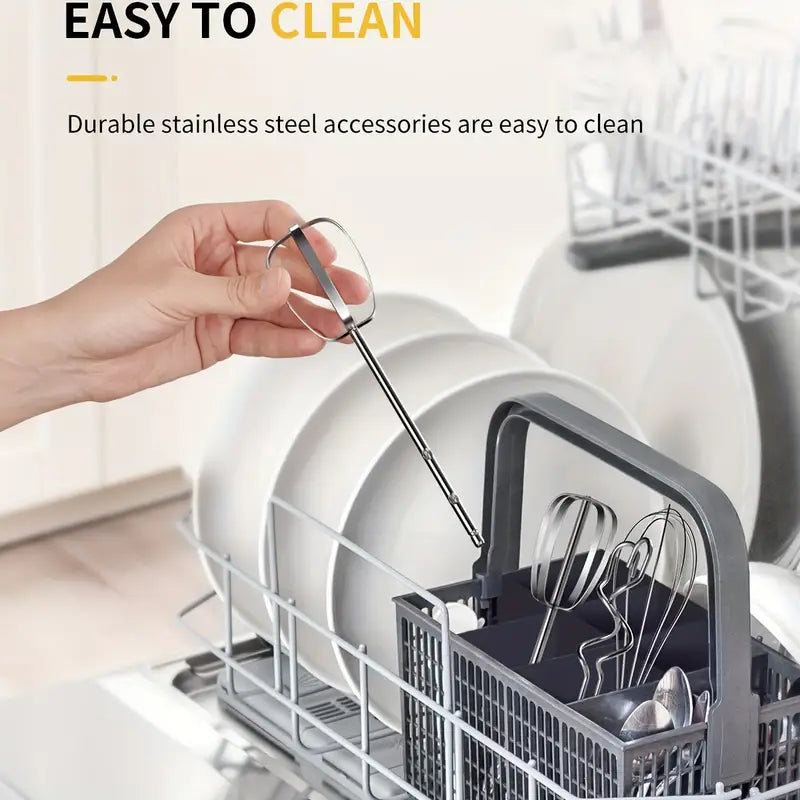"Electric Egg Beater - 6 Speeds, Stainless Steel Double Rods"