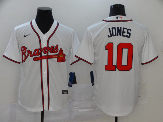 Men's Atlanta Braves Chipper Jones #10 White Replica Player Jersey1