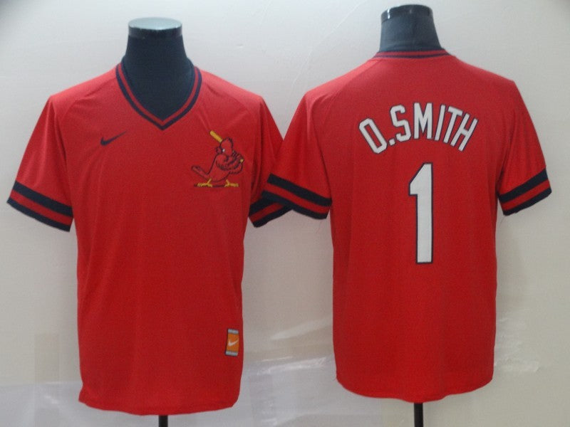 Men's St. Louis Cardinals Ozzie Smith #1 Red Fashion Stitched Jersey1