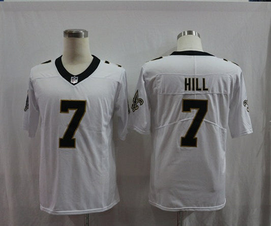 Men's New Orleans Saints Taysom Hill #7 White Game Jersey1
