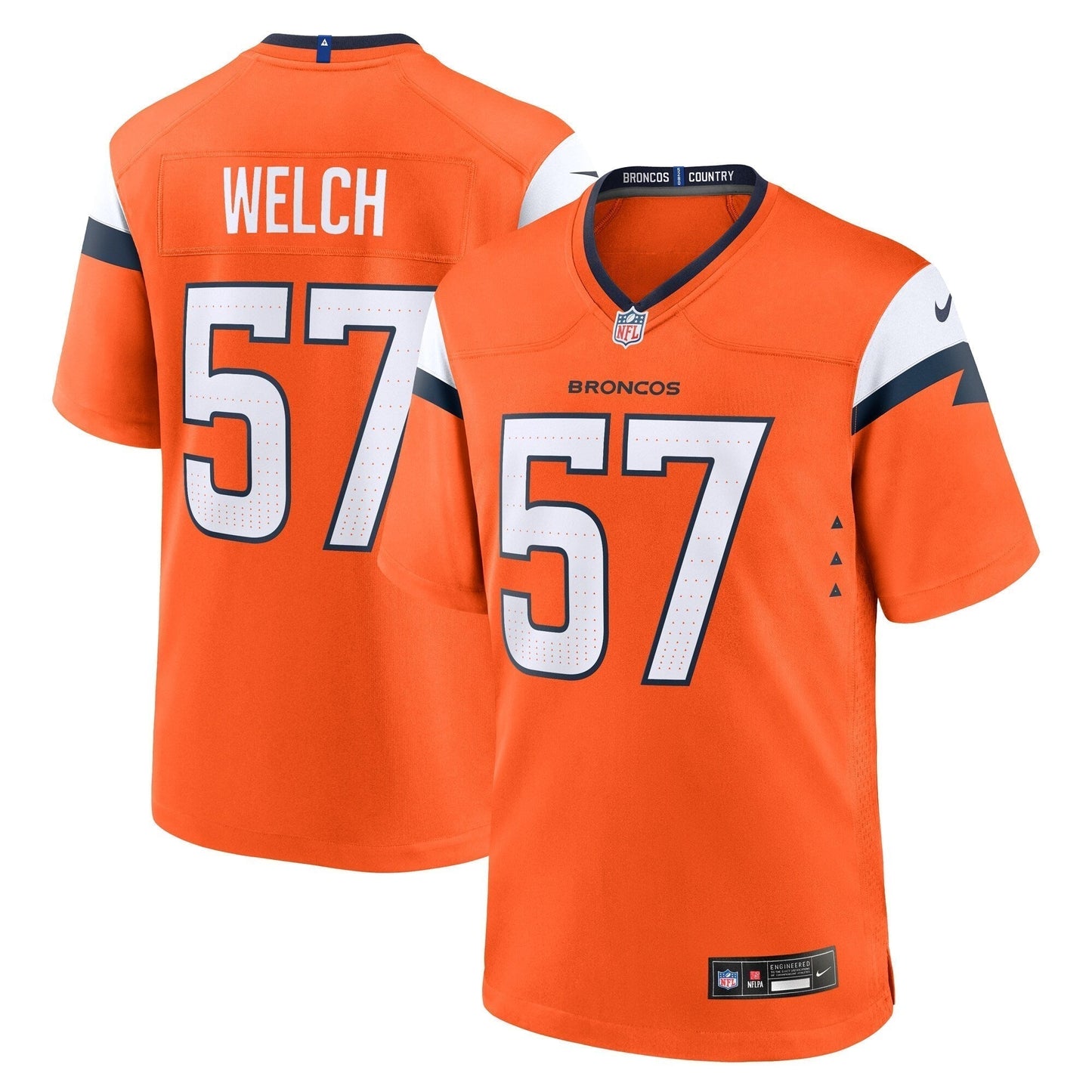Kristian Welch Denver Broncos Nike Team Game Jersey -  Orange