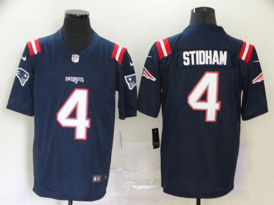 Men's New England Patriots Jarrett Stidham #4 Navy Game Jersey1