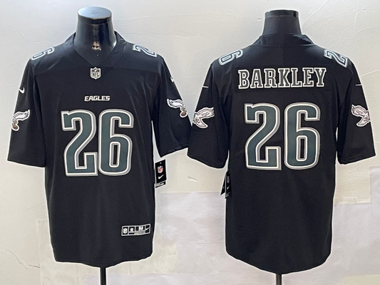 Men's Philadelphia Eagles Saquon Barkley #26 Carbon Black Fashion Game Jersey1