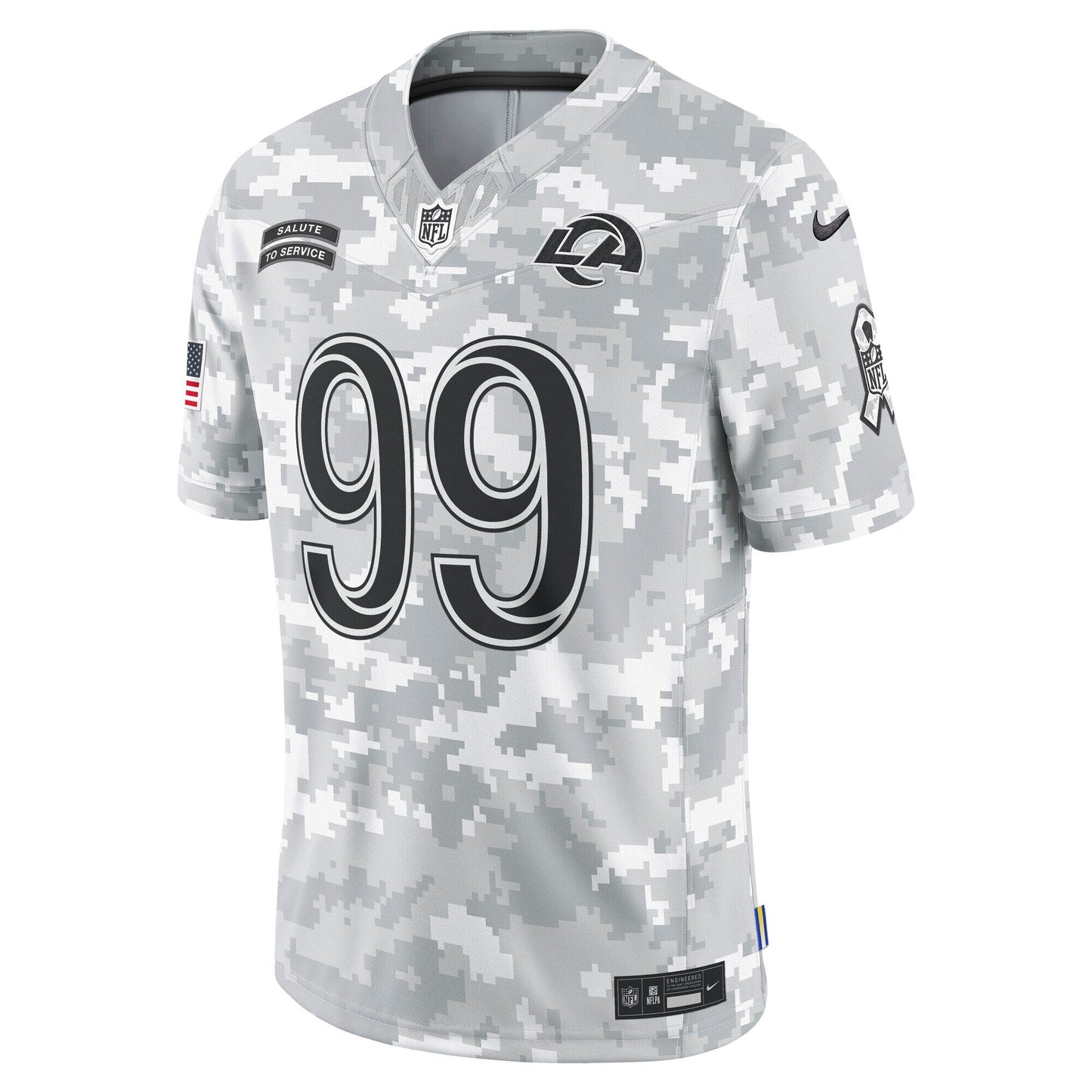 Aaron Donald Los Angeles Rams Nike 2024 Salute to Service Retired   Limited Jersey - Arctic Camo