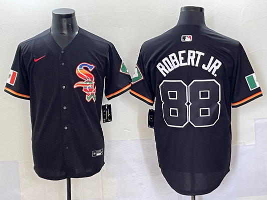 Men's Chicago White Sox Luis Robert Jr. #88 Black Replica Player Jersey