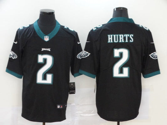 Men's Philadelphia Eagles Jalen Hurts #2 Black Game Jersey1