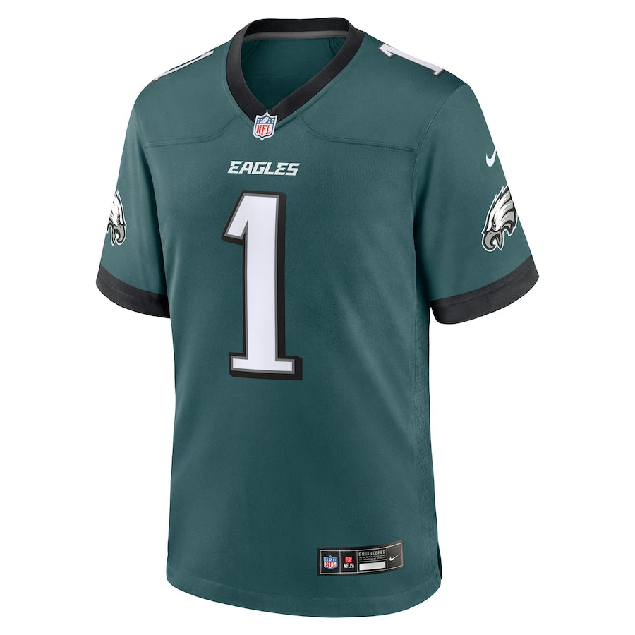 Philadelphia Eagles Jihaad Campbell Nike Green 2025 NFL Draft First Round Pick Game Jersey