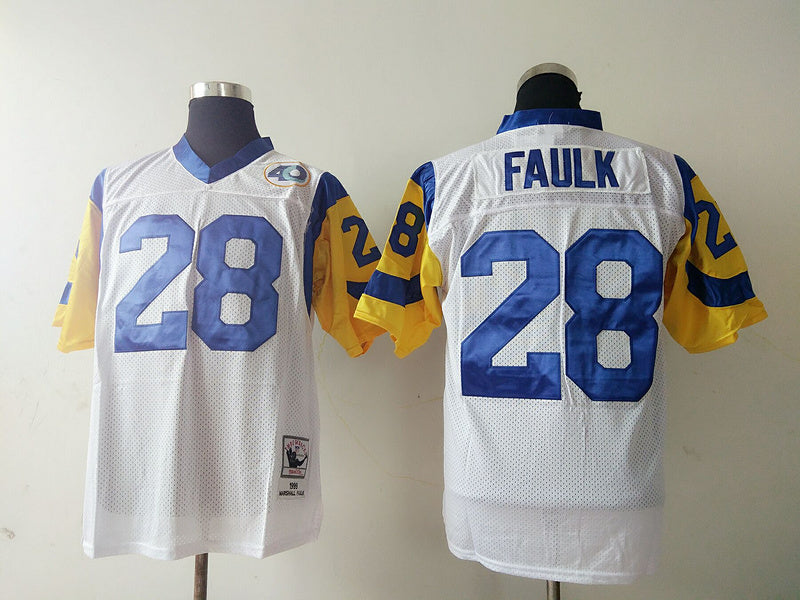 Men's San Louis Rams Marshall Faulk  White Legacy Replica Jersey1