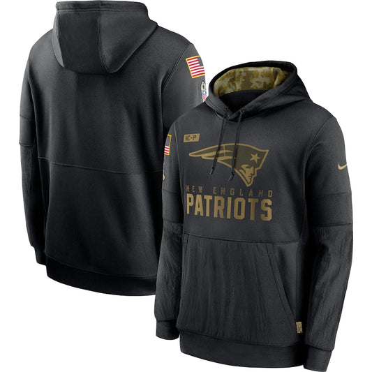 Men's New England Patriots NFL 2020 Salute to Service Hoodie1 Black