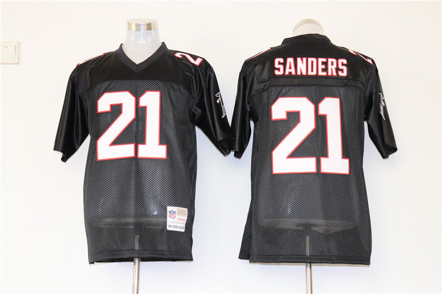 Men's Atlanta Falcons Deion Sanders  Black Legacy Replica Jersey1