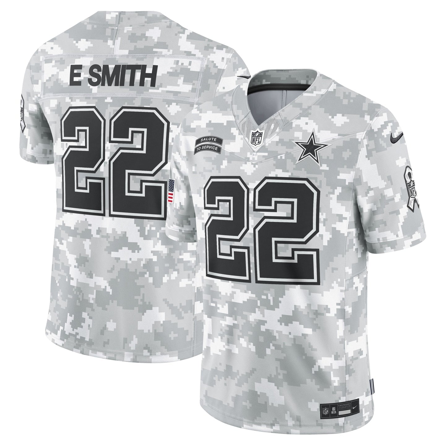 Emmitt Smith Dallas Cowboys Nike 2024 Salute to Service Retired   Limited Jersey - Arctic Camo