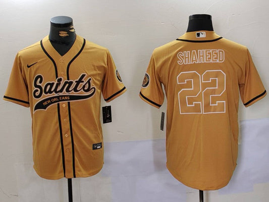 Men's New Orleans Saints Rashid Shaheed #22 Yellow Game Jersey1