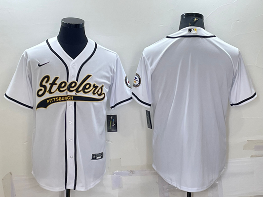 Men's Pittsburgh Steelers White Blank Jersey1
