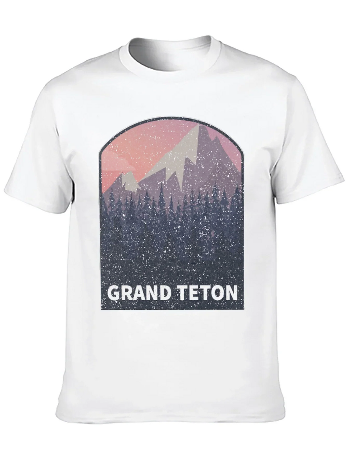Grand Teton Mountain Scene Black Tee